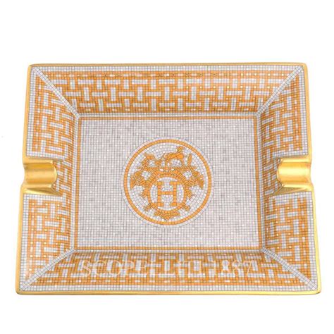 vintage hermes ash tray|Hermes silver ashtray.